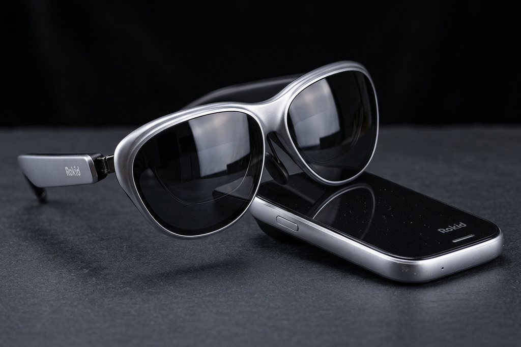 Rokid AR Max 2 Glasses (No 3DoF), AR Spatial, 300" 120Hz Ultra-HD Steam Deck, ROG, Mac, PC, Android & iOS Wearable