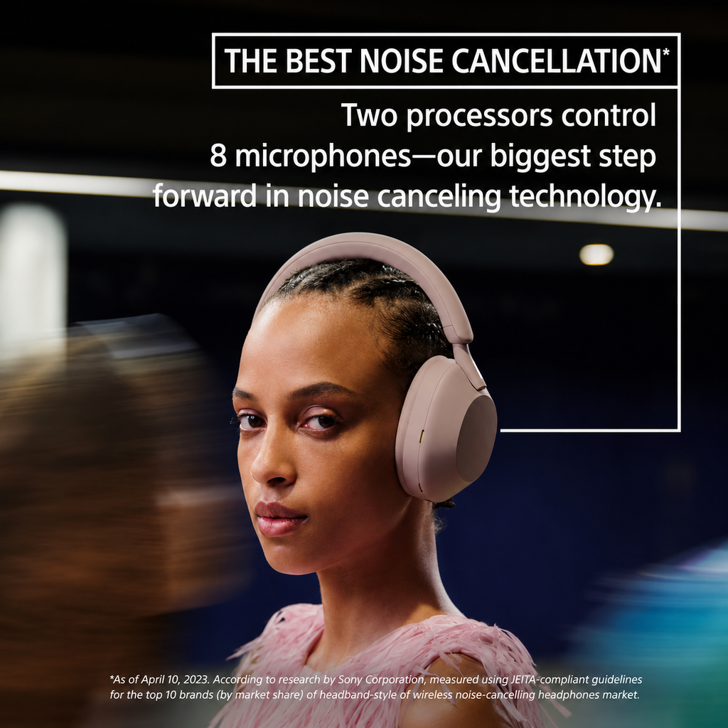 Sony WH-1000XM5 Premium Noise Cancelling Wireless Headphones, Silver