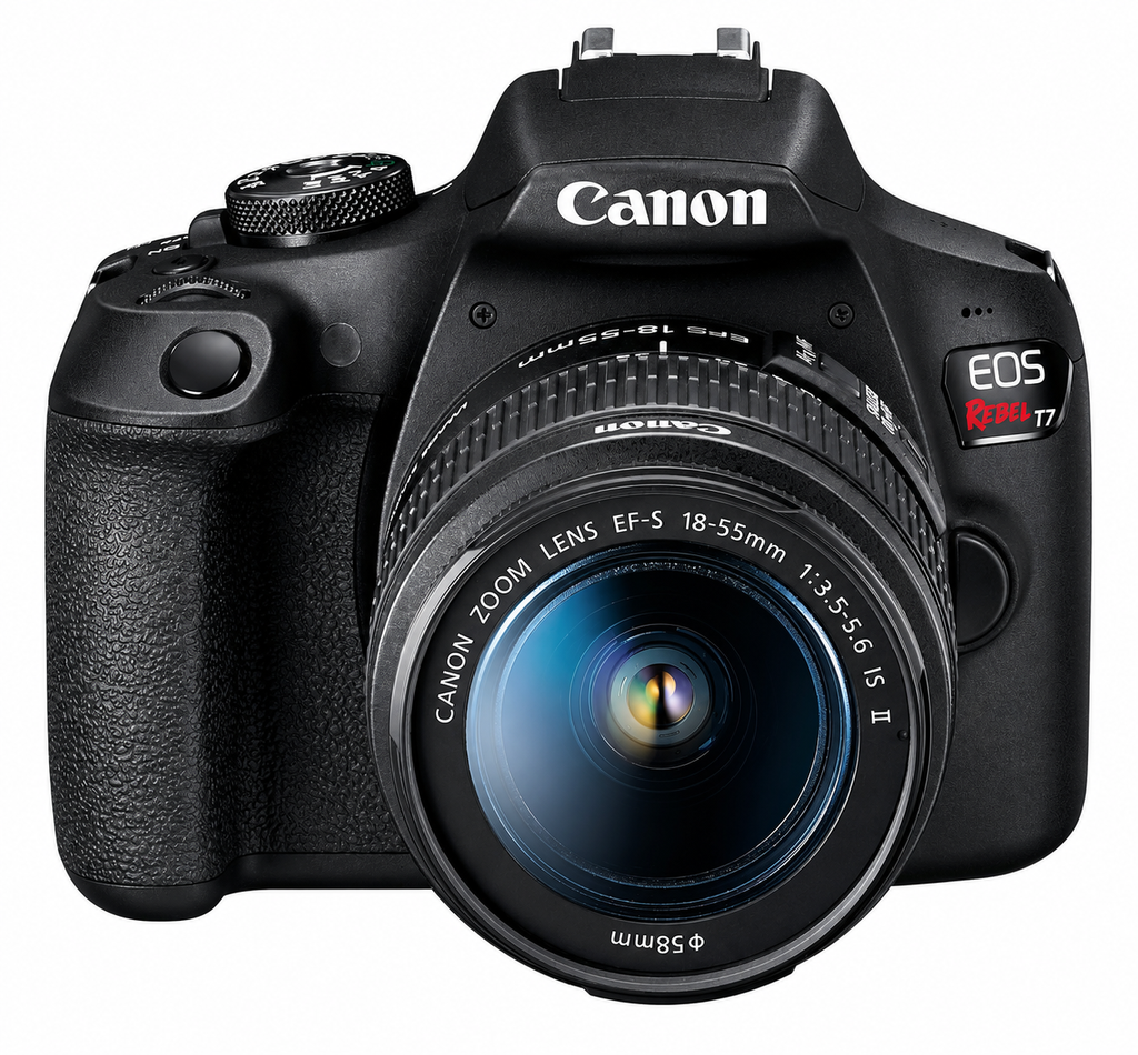 Canon EOS Rebel T7 DSLR Camera EF-S 18-55mm f/3.5-5.6 is II Lens Kit, 24.1 Megapixel CMOS (APS-C) Sensor, Full HD Videos.