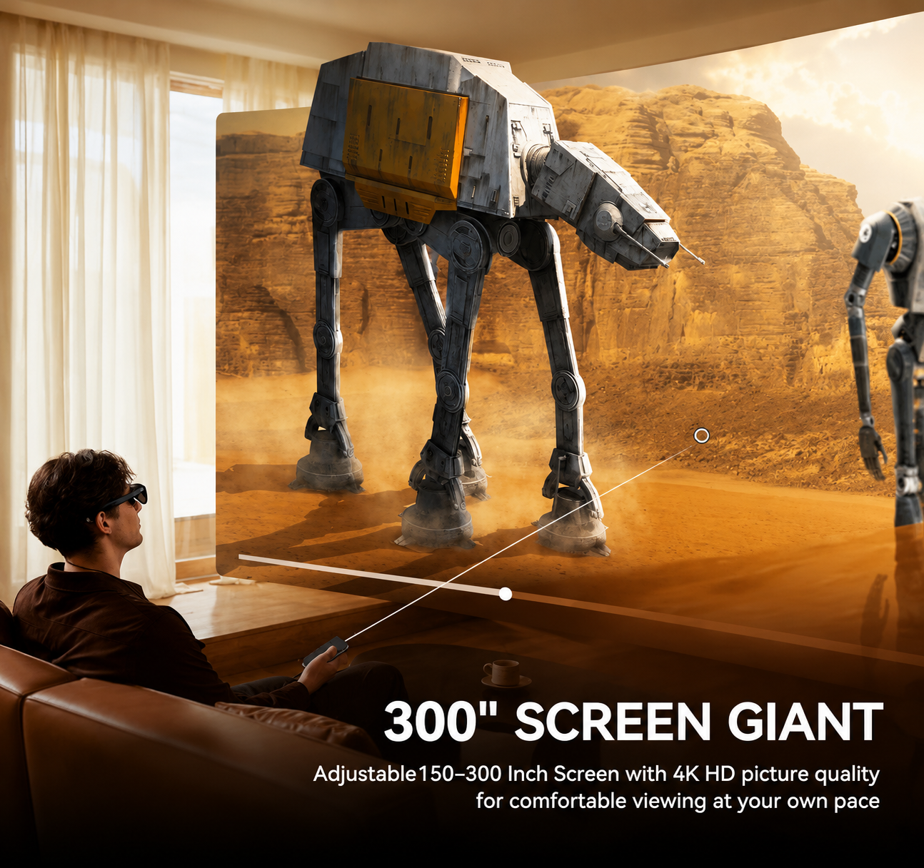 Rokid AR Max 2 Glasses (No 3DoF), AR Spatial, 300" 120Hz Ultra-HD Steam Deck, ROG, Mac, PC, Android & iOS Wearable