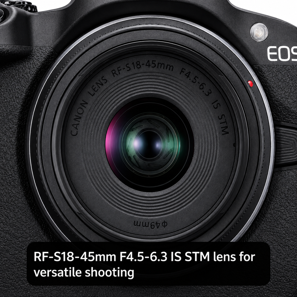 Canon EOS R50 Mirrorless Camera RF-S18-45mm F4.5-6.3 is STM Lens Kit, 24.2 Megapixel CMOS (APS-C) Sensor, 4K Video, Vlogging, Content Creation, Photography, Digital Camera, Black