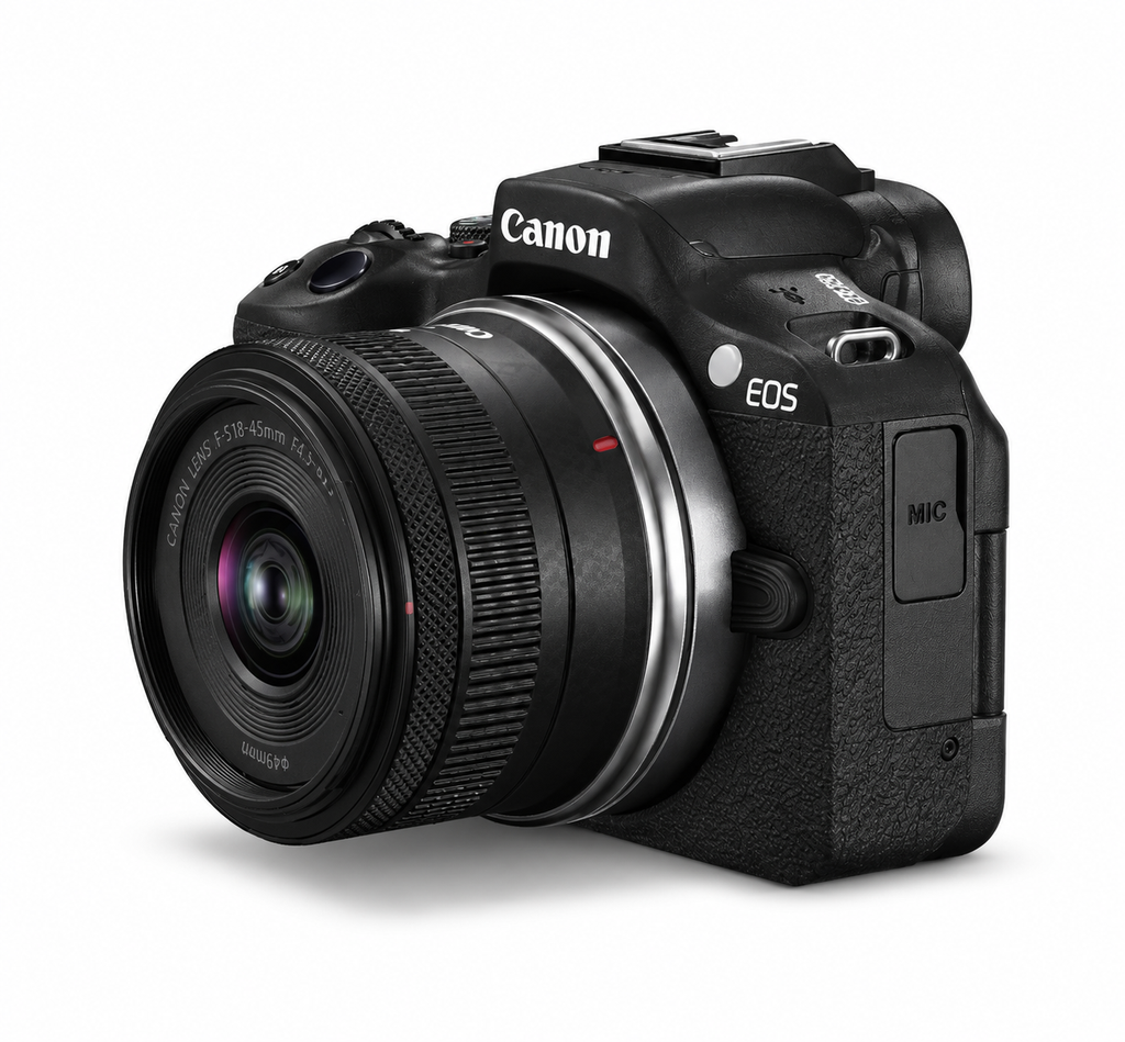 Canon EOS R50 Mirrorless Camera RF-S18-45mm F4.5-6.3 is STM Lens Kit, 24.2 Megapixel CMOS (APS-C) Sensor, 4K Video, Vlogging, Content Creation, Photography, Digital Camera, Black
