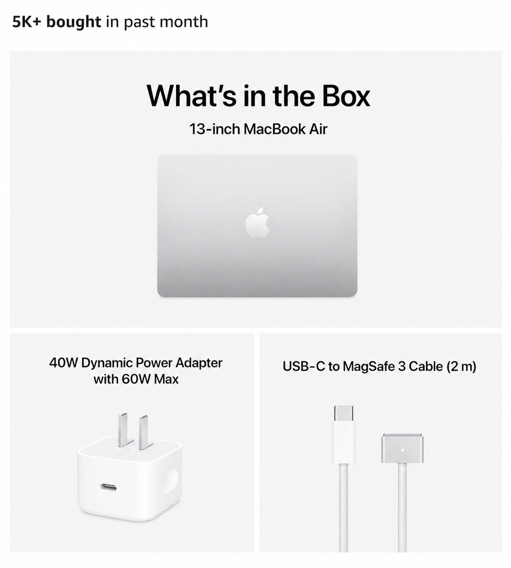 Apple (2026)MacBook Air 13-inch Laptop with M5 chip: Built for AI, 13.6-inch Liquid Retina Display, 16GB Unified Memory