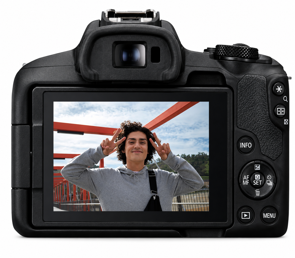 Canon EOS R50 Mirrorless Camera RF-S18-45mm F4.5-6.3 is STM Lens Kit, 24.2 Megapixel CMOS (APS-C) Sensor, 4K Video, Vlogging, Content Creation, Photography, Digital Camera, Black