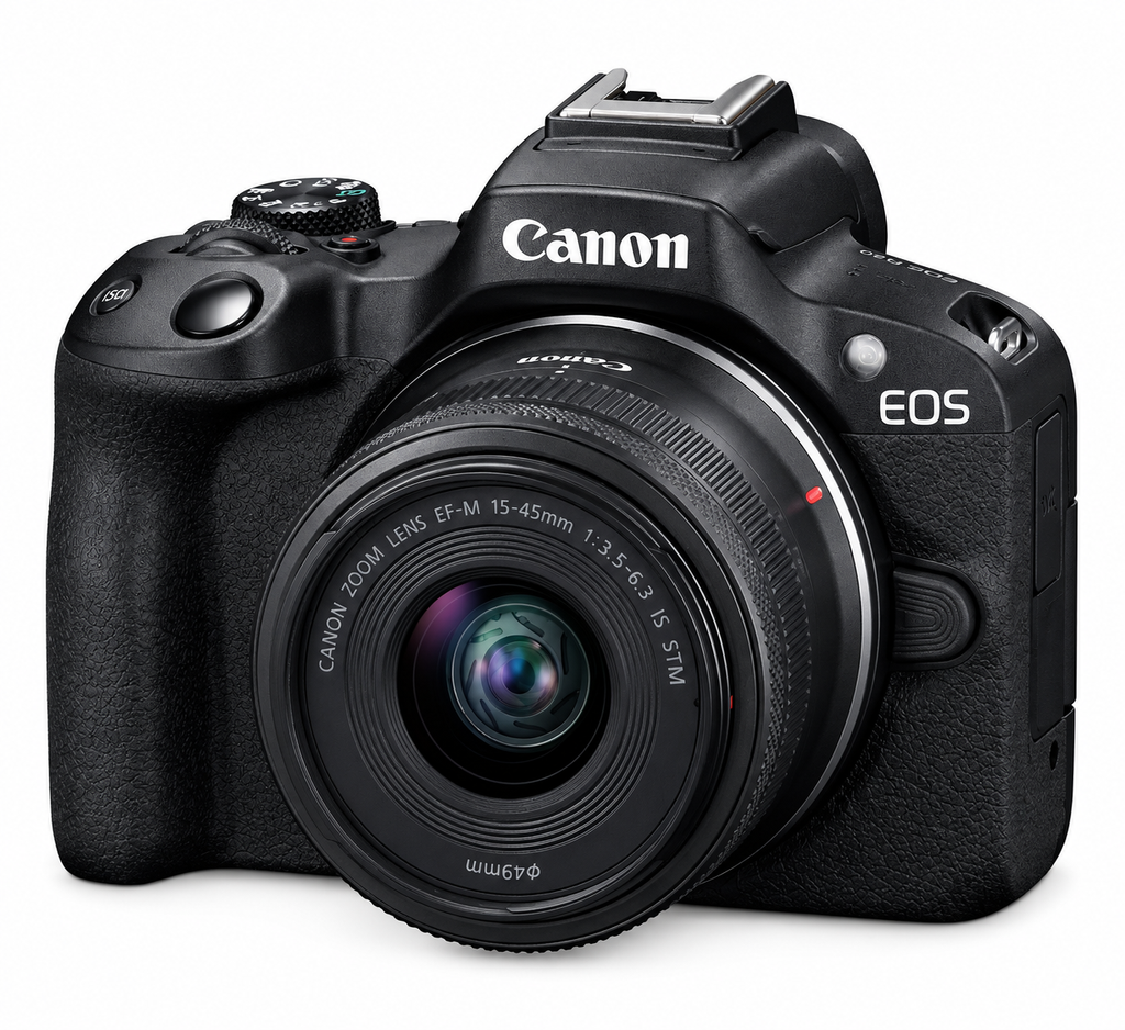 Canon EOS R50 Mirrorless Camera RF-S18-45mm F4.5-6.3 is STM Lens Kit, 24.2 Megapixel CMOS (APS-C) Sensor, 4K Video, Vlogging, Content Creation, Photography, Digital Camera, Black