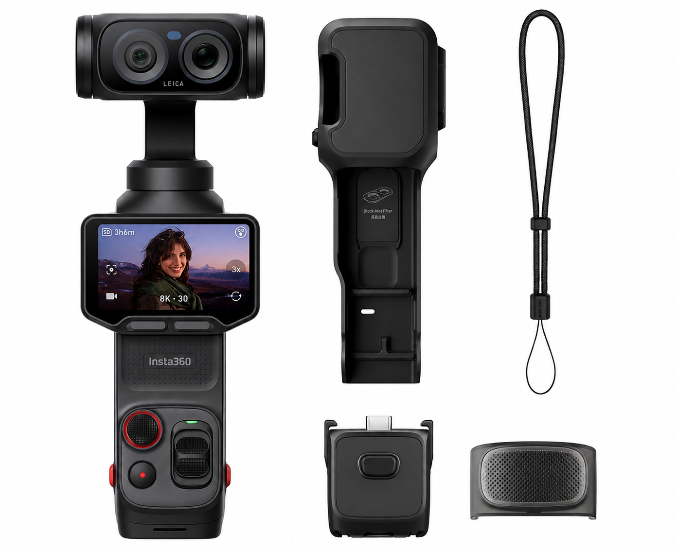 Insta360 Luna Ultra - 8K Vlogging Camera with Dual Leica Lenses, 12× Zoom, 1" Sensor, Detachable 2" Touchscreen,