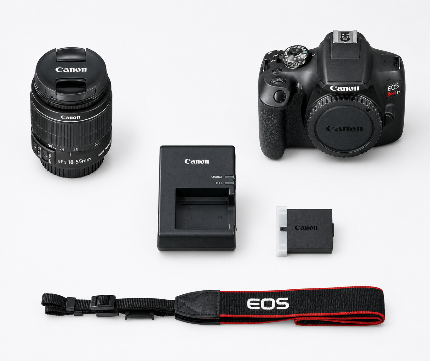 Canon EOS Rebel T7 DSLR Camera EF-S 18-55mm f/3.5-5.6 is II Lens Kit, 24.1 Megapixel CMOS (APS-C) Sensor, Full HD Videos.