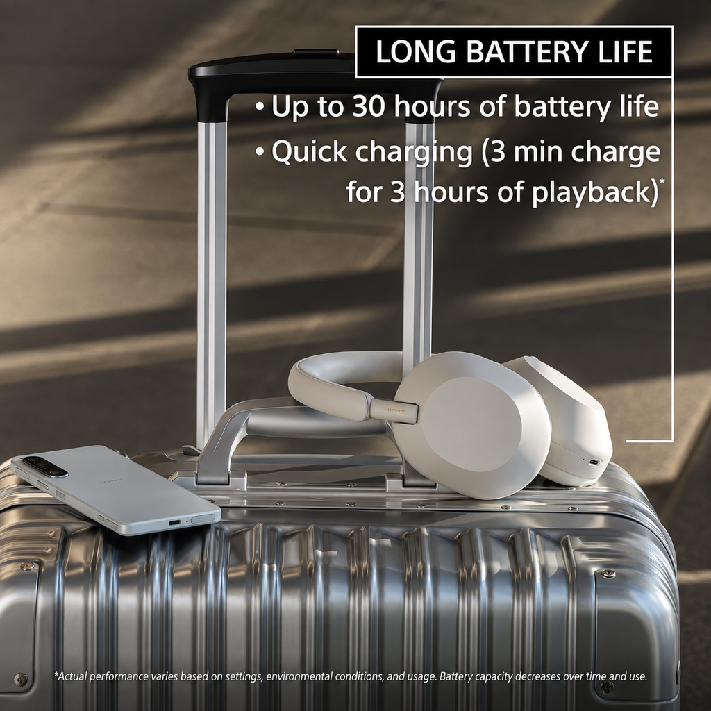 Sony WH-1000XM5 Premium Noise Cancelling Wireless Headphones, Silver