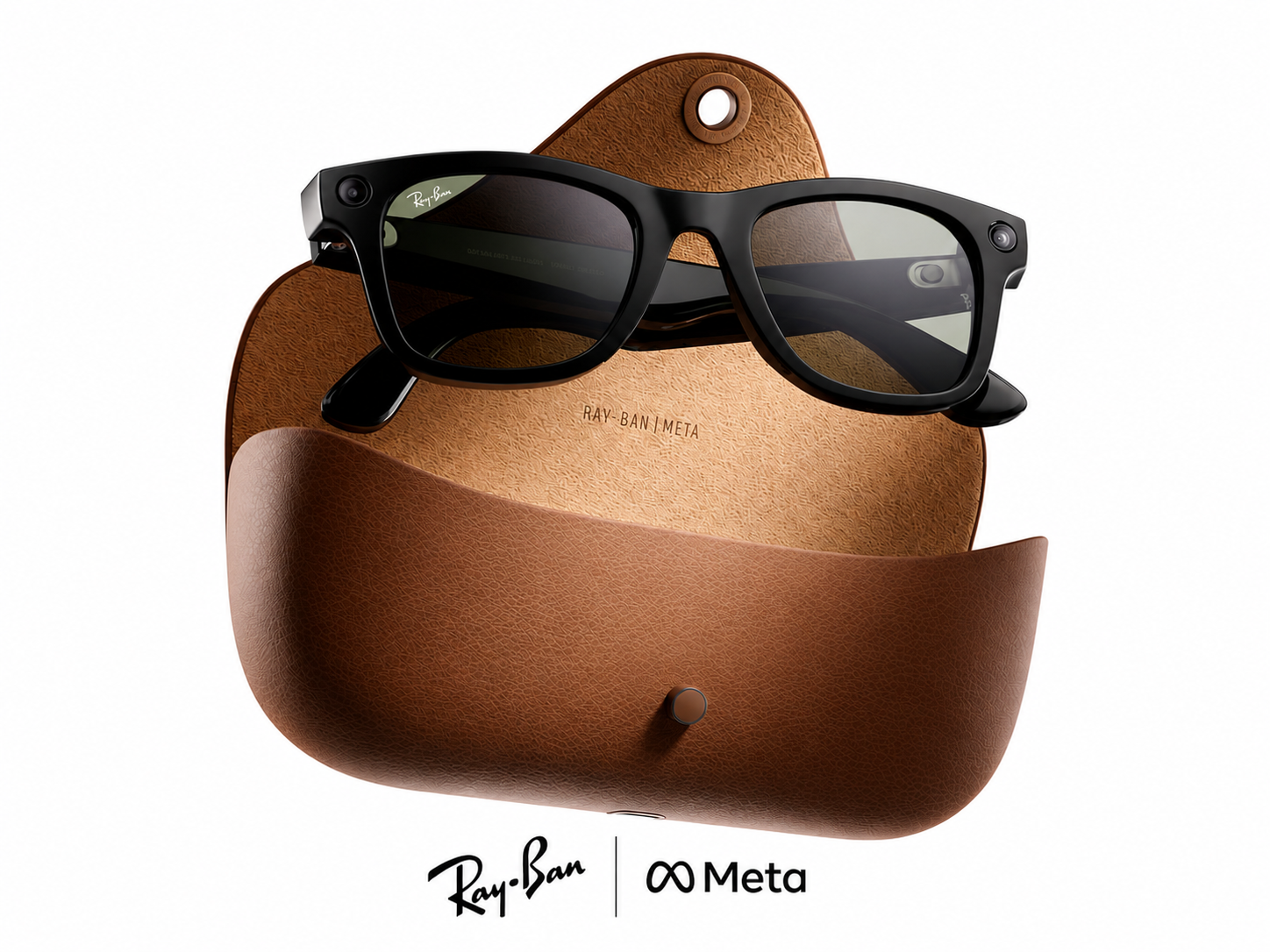 Meta Ray-Ban (Gen 2) Wayfarer Smart AI Glasses, Matte Black, Clear Lenses