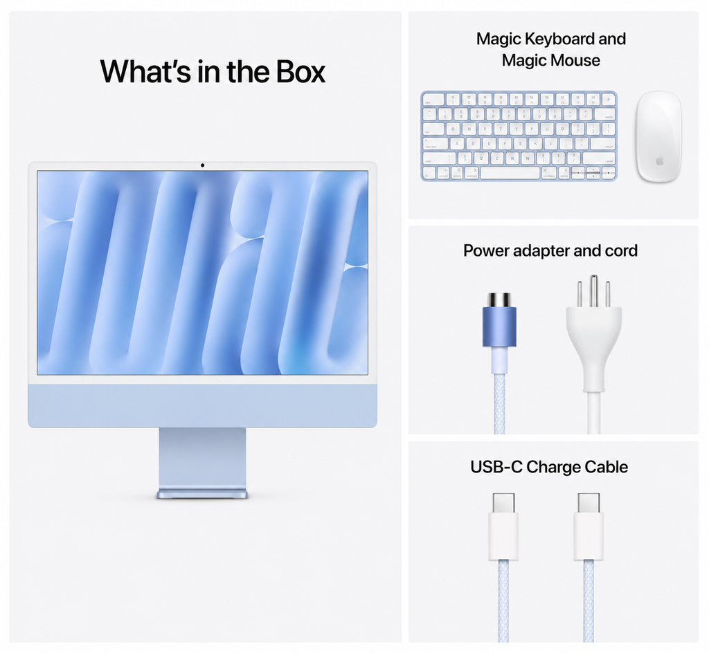Apple 2024 iMac All-in-One Desktop Computer with M4 chip with 8-core CPU and 8-core GPU: Built for Apple Intelligence, 24-inch Retina Display, 16GB Unified Memory